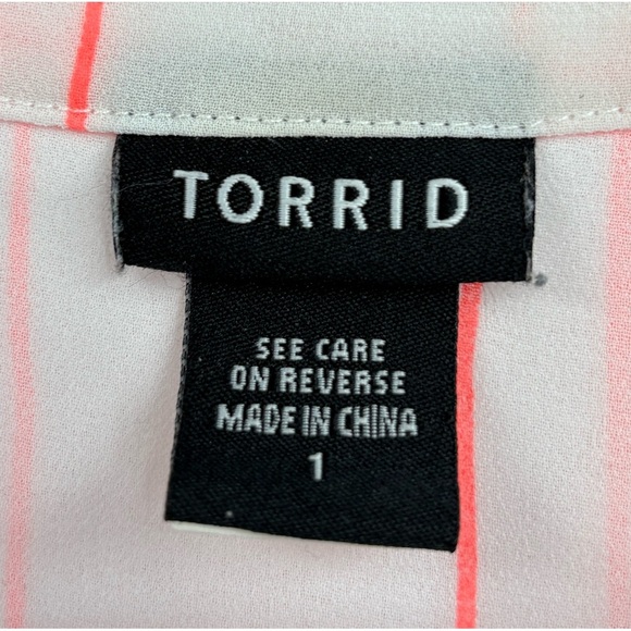 Torrid Womens Coral And Sheer White Sleeveless polyester Shirt Size 1x - Picture 2 of 15